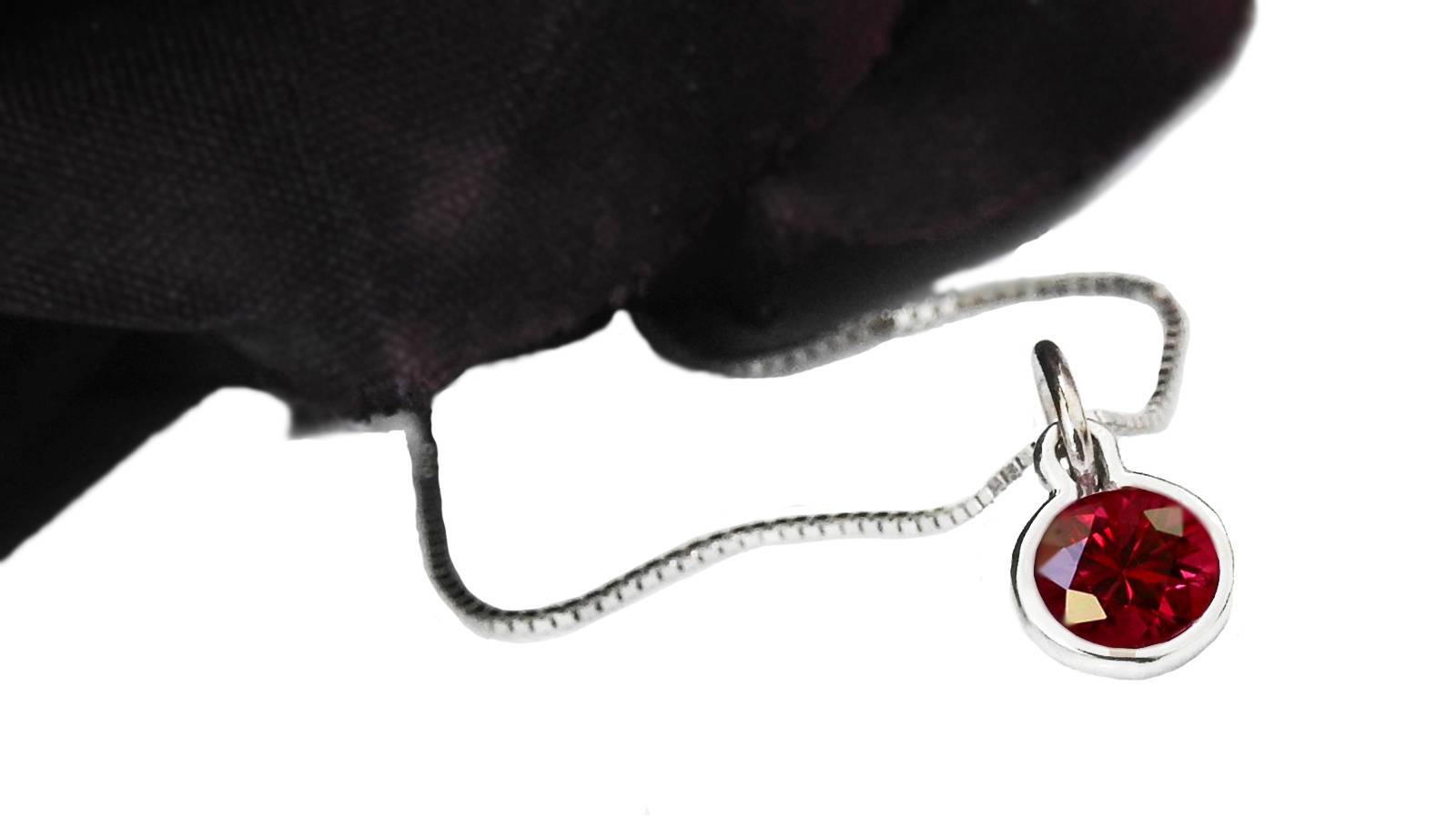 Pendant Ruby Pendant Round Pendant 4.5 mm. 14K or 18K gold  Minimalist pendant - Lianne Jewelry