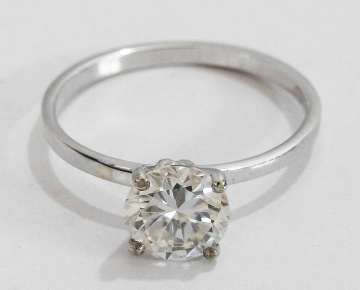 Diamond ring, Gold ring, Unique moissanite engagement ring Solitaire 14K White Gold - Lianne Jewelry