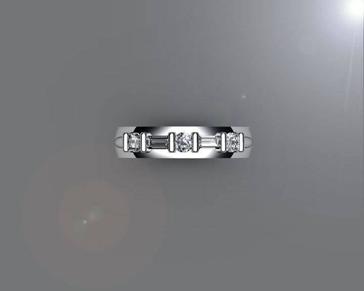 Wedding Ring with 5 stones, Wedding Gift, Gold ring Wedding gift Diamond Wedding Ring 18K White or Yellow gold