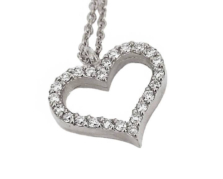 Gold Pendant Diamond Pendant Heart Pendant Love pendant 14K or 18K White Yellow or Rose gold  Minimalist pendant