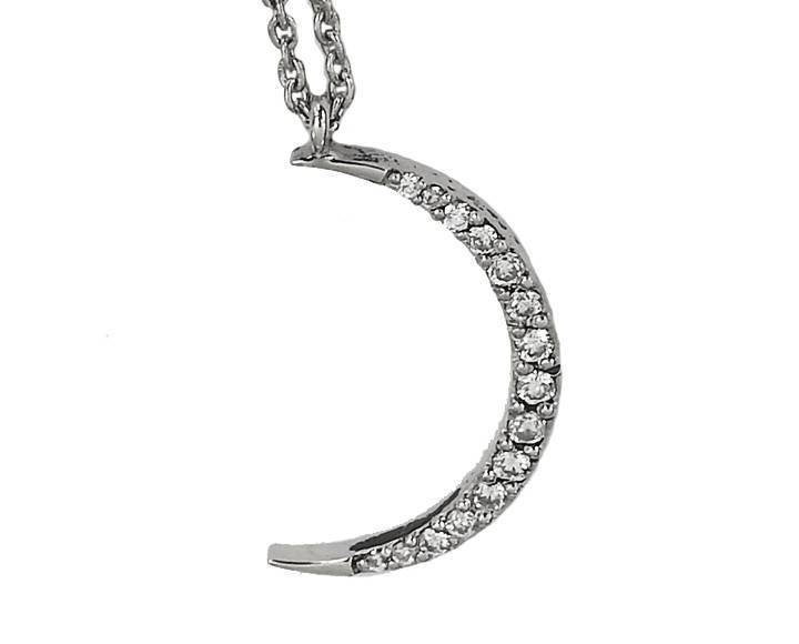 Pendant Gold Pendant Diamond Pendant Moon Pendant Zodiac Pendant with Chain   Minimalist pendant