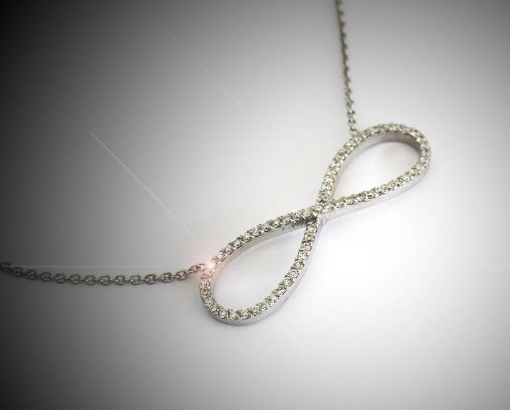 Gold Pendant Diamond Pendant Infinity Pendant Forever Pendant Love pendant 14K or 18K White Yellow or Rose gold   Minimalist pendant