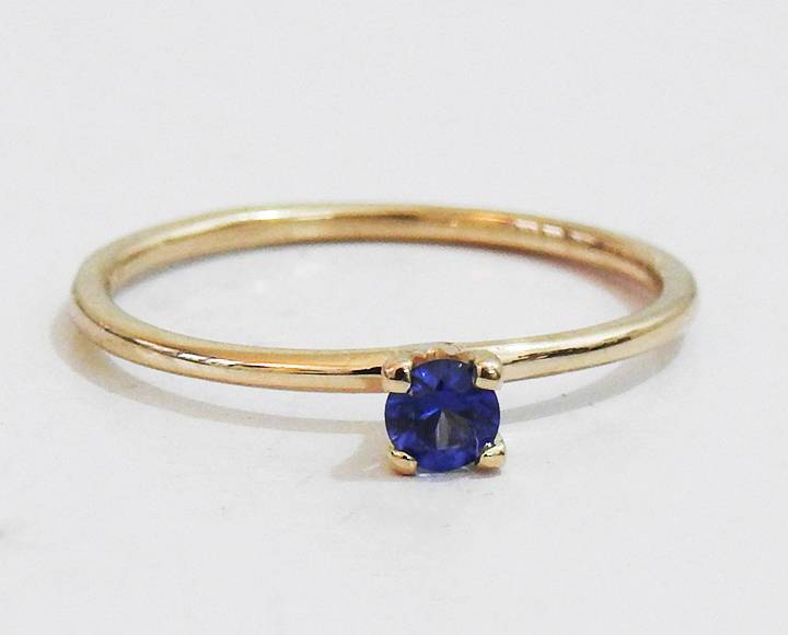 Girlfriend gift Gold ring Boho ring Minimalist ring Solitaire Ring Sapphire Ring  Thin Ring 14K or 18K Rose gold September Birthstone
