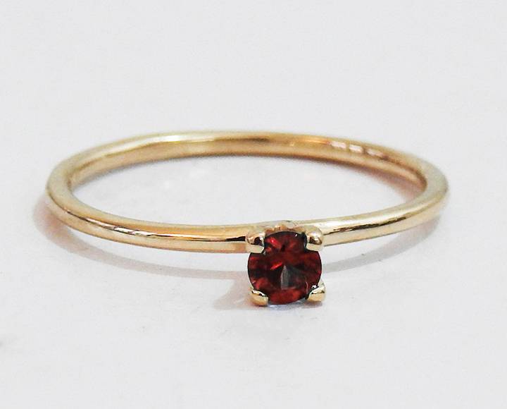 Size 43 French, 2.3/4 US size Genuine Ruby engagement ring rose gold Unique ruby ring Deep Red Ruby Promise Ring September stone