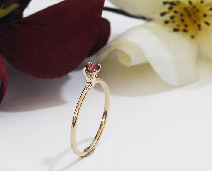 Size 43 French, 2.3/4 US size Genuine Ruby engagement ring rose gold Unique ruby ring Deep Red Ruby Promise Ring September stone - Lianne Jewelry