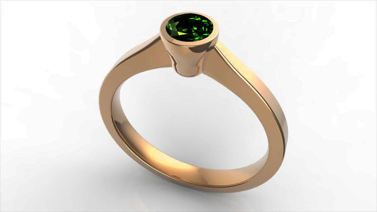 Emerald Solitaire Ring Bezel set 14K White Gold Emerald ring Green Ring Unique Engagement Ring Minimalist Ring