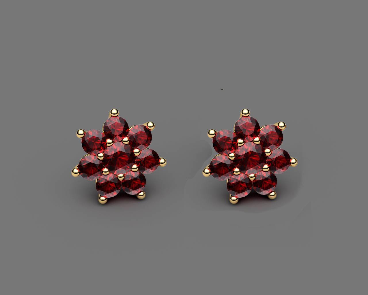 1.90 ct Top of the Line Ruby Earrings Genuine Rubies Pigeon Blood Red Stud Earrings