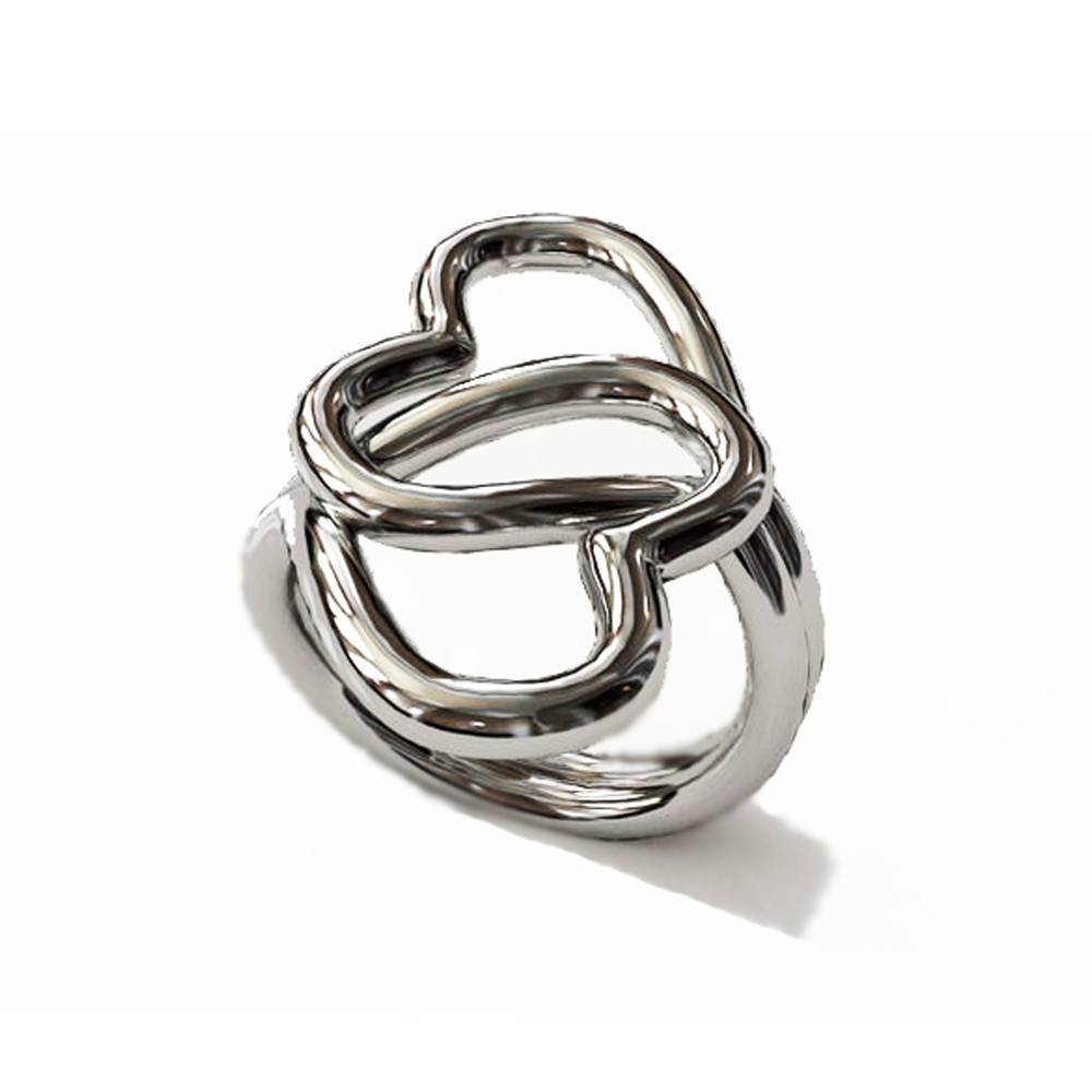 Promise ring Heart ring Twist ring Celtic Ring Minimalist ring Love ring  double ring 14K or 18K white gold