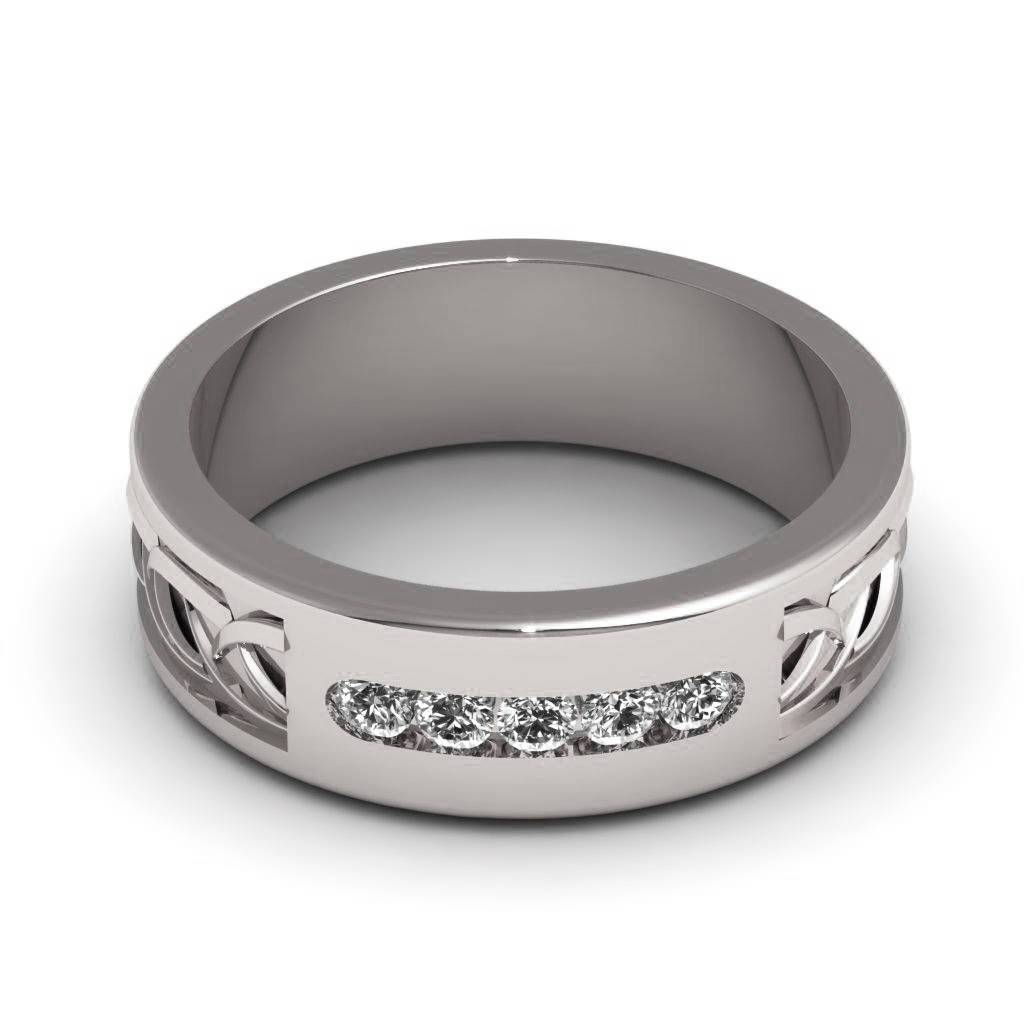 Womens ring Wedding ring Silver Wedding band engraved Celtic ring band ring for her ring band with diamonds for