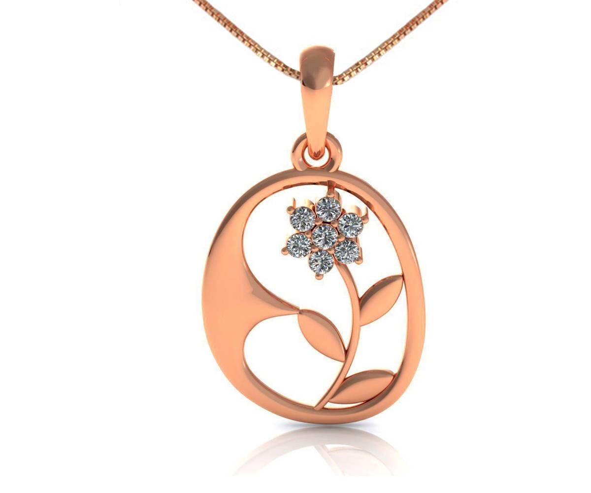 Charm Pendant small Flower Pendant Leave Pendant Plumeria Pendant Floral Pendant Floral Jewelry  Minimalist pendant 14K gold, 18K gold