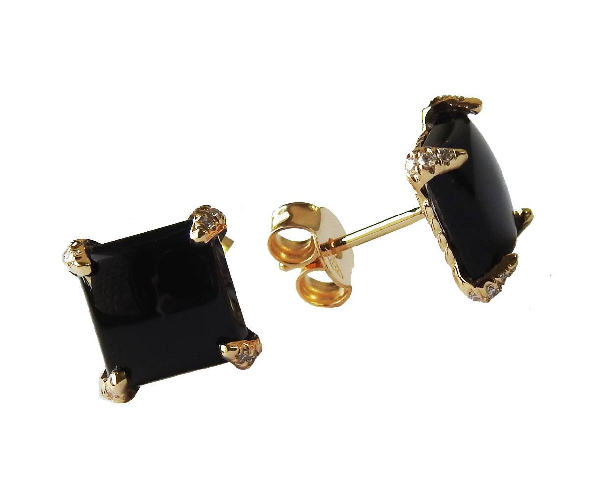 Black Onyx Earrings Stud Earrings bridesmaid gift onyx earrings studs 18K Earrings gold Anniversary Earrings, Gold Earrings