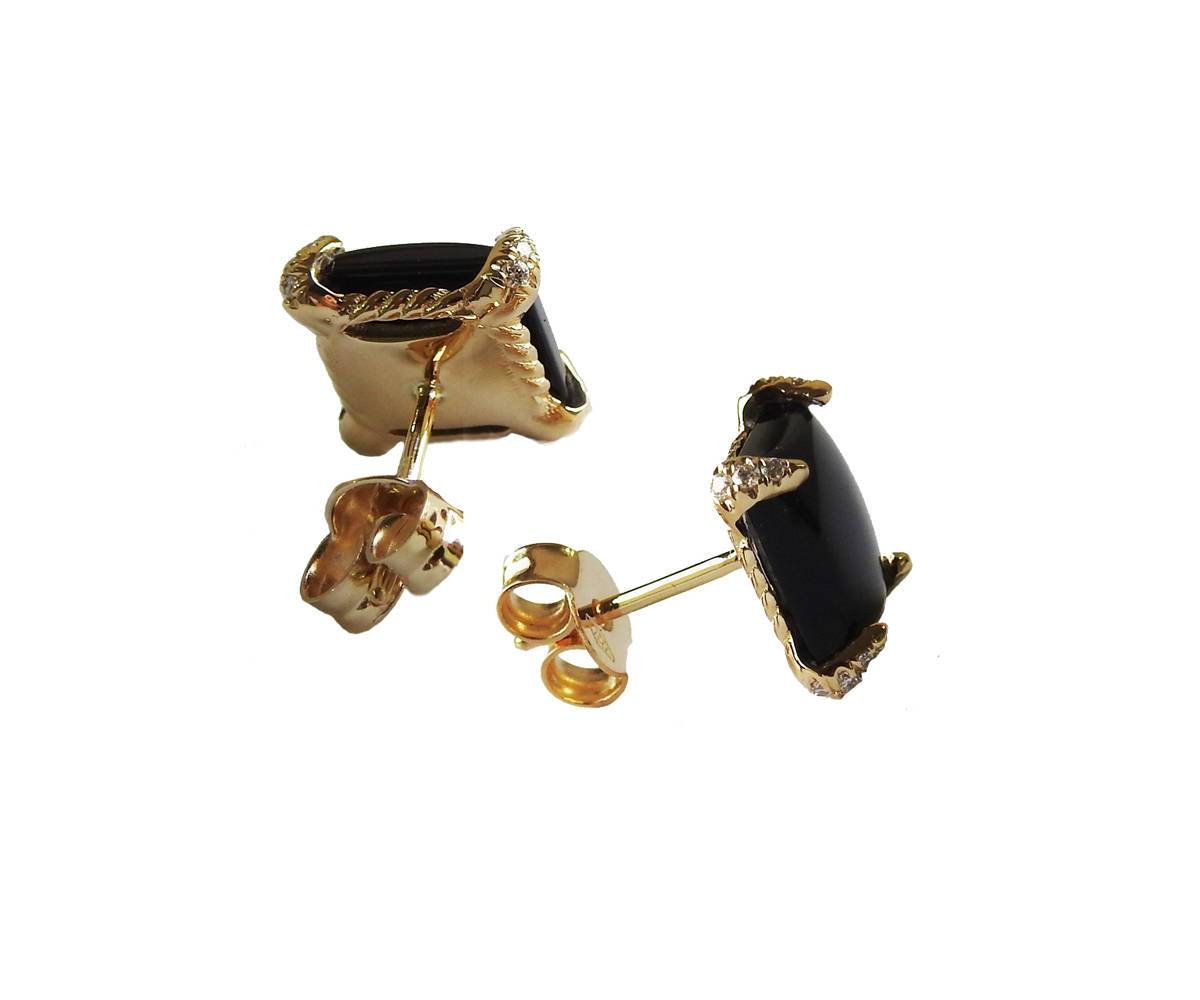 Onyx Earrings Stud Earrings onyx earrings studs Milgrain Earrings 18K gold Onyx Earrings gold Onyx Anniversay Earrings, Gold Earrings