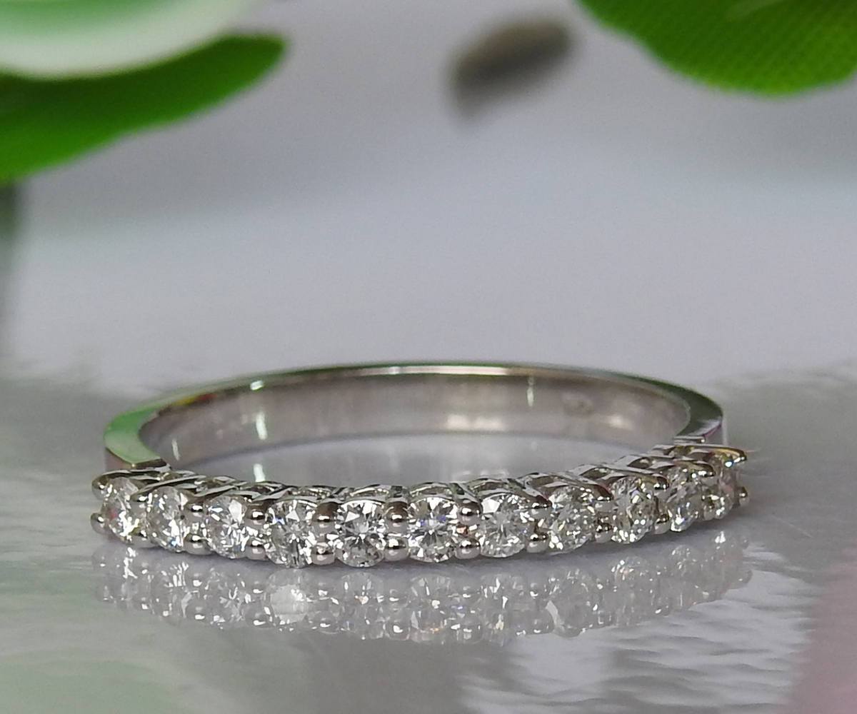 Half Eternity band  Diamond wedding band wedding band diamond band ring half eternity Stacking ring Minimalist ring 14K or 18K gold