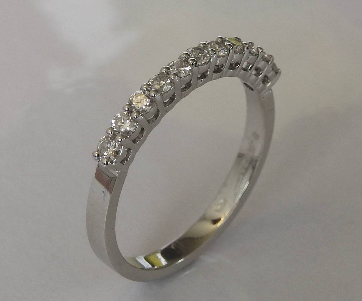 Half Eternity band  Diamond wedding band wedding band diamond band ring half eternity Stacking ring Minimalist ring 14K or 18K gold