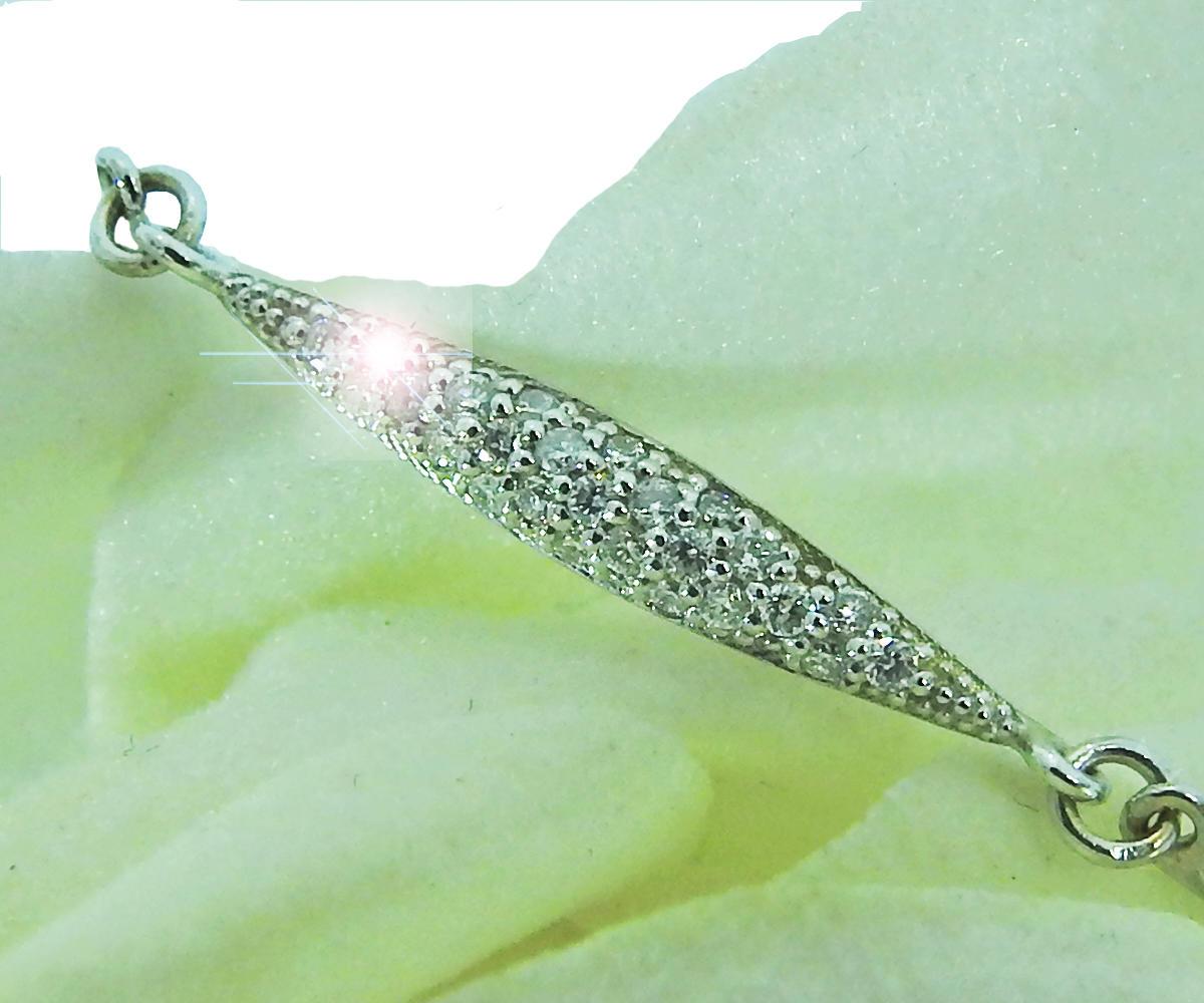 Celtic Jewelry, Diamond Bracelet, 14K White gold 11.40 Grams One carat Diamonds 21 cm, 8