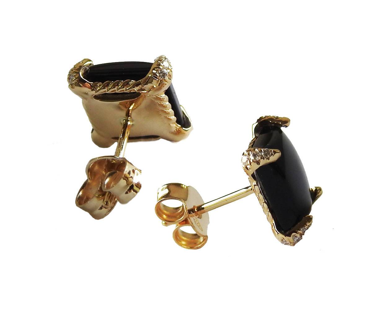 Black Onyx Earrings Stud Earrings bridesmaid gift onyx earrings studs 18K Earrings gold Anniversary Earrings, Gold Earrings