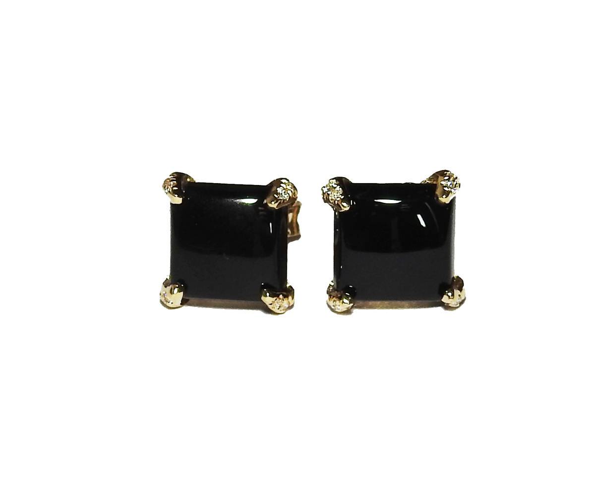 Onyx Earrings Stud Earrings onyx earrings studs Milgrain Earrings 18K gold Onyx Earrings gold Onyx Anniversay Earrings, Gold Earrings
