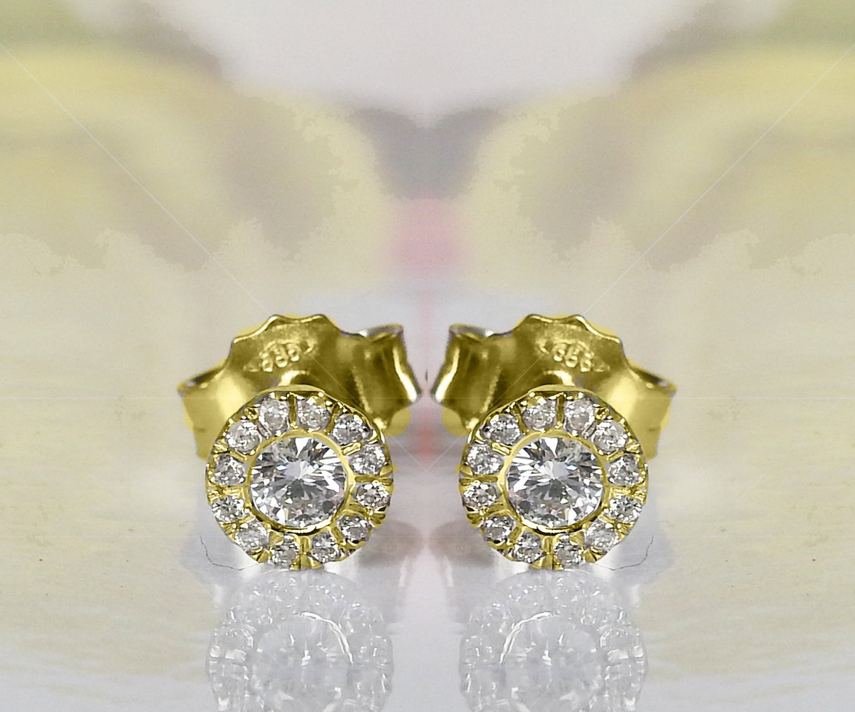 18K gold Earrings 18K White gold Earrings Celtic Earrings Diamond Earrings Stud Earrings Martini Earrings 0.28ct Anniversary