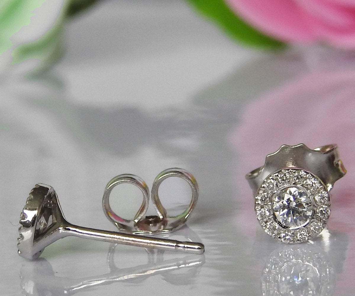 14K gold Earrings Celtic Earrings Studs Diamond Earrings Stud Earrings Martini Earrings 0.28ct Anniversary gift