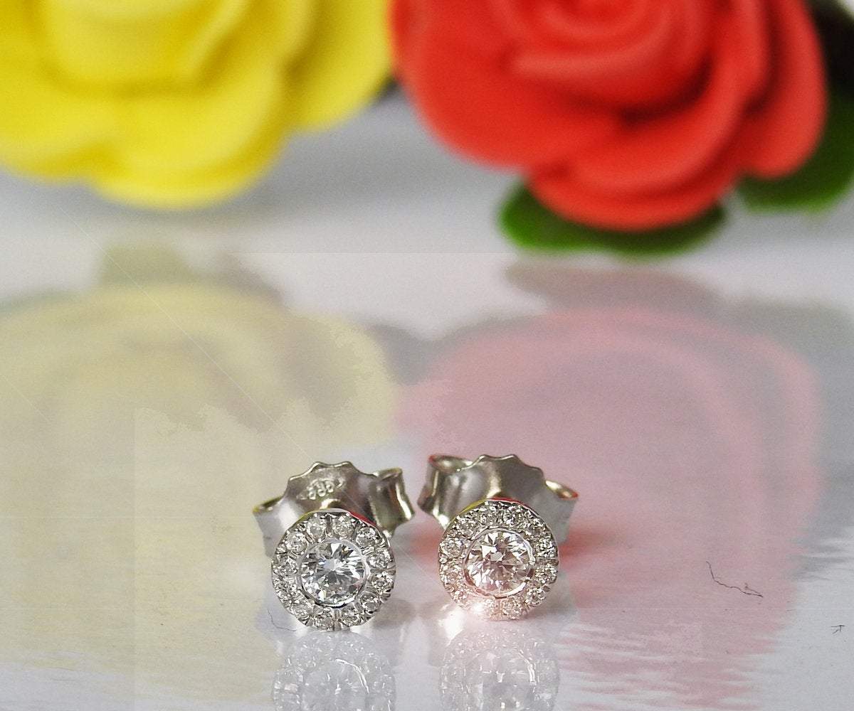 14K gold Earrings 14K Yellow gold Earrings Celtic Earrings Diamond Earrings Stud Earrings Martini Earrings 0.28ct Anniversary - Lianne Jewelry