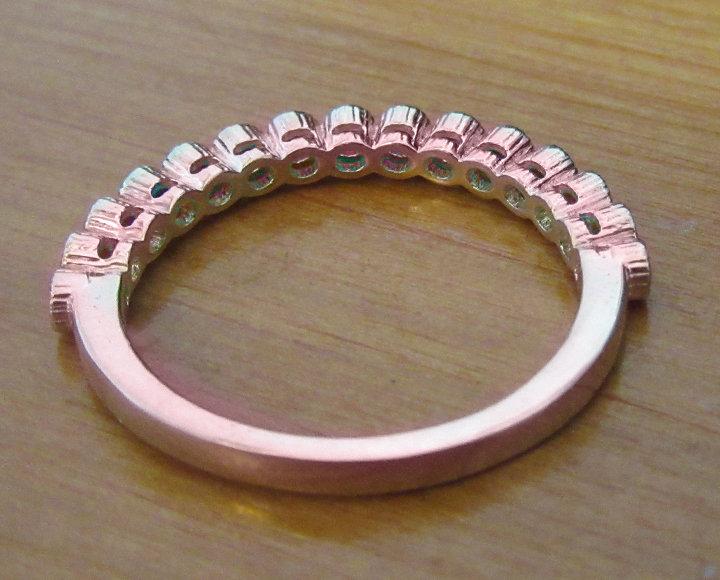Ruby Anniversary Ring Milgrain Wedding band Eternity band Stacking Ring Art Deco Eternity 15th Anniversary Ruby Rose Gold July Birthstone - Lianne Jewelry
