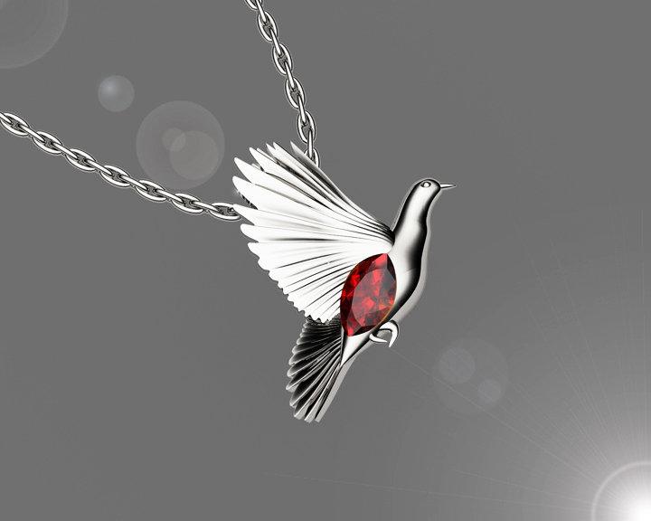 Pendant Jewelry Bird Pendant Dove Pendant White gold Peace Animal Wings Red Pendant Ruby Marquise Gemstone Pendants Celtic pendant 14K gold