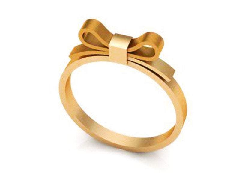 Filigree Engagement Ring, Surprise Gold Wedding Band Flower ring band 18K gold present ring - Lianne Jewelry