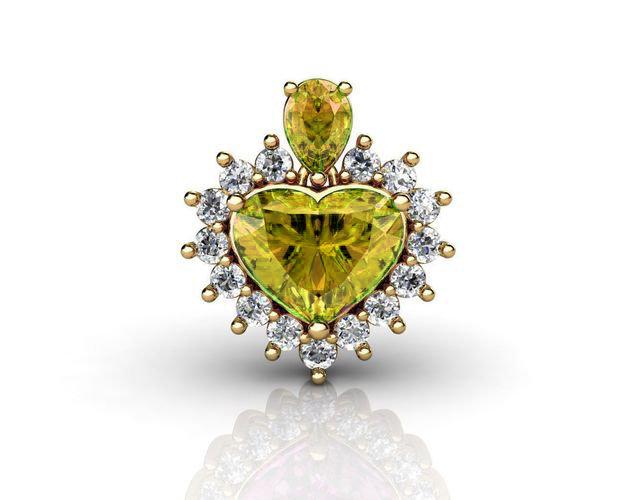 Yellow Pendant Topaz Pendant Heart Pendant Anniversary Pendant Love Pendant Edwardian Pendant Yellow Gold Yellow Topaz November Birthstone - Lianne Jewelry