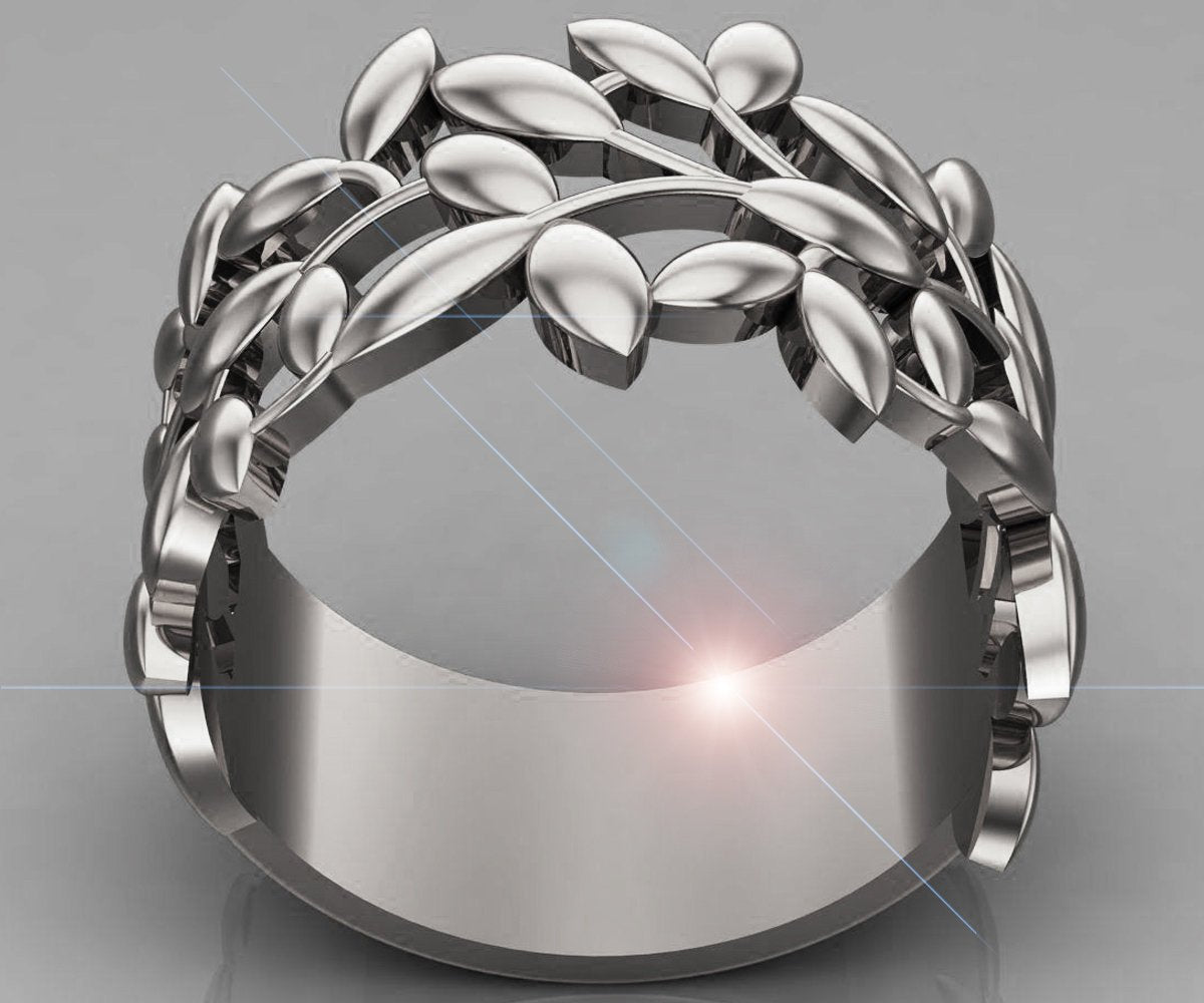Filigree Ring, Filigree Flower Ring, Filigree White Gold Band, Plumeria Flower Ring, Floral Wedding Band Ring, Unique White Gold Wedding