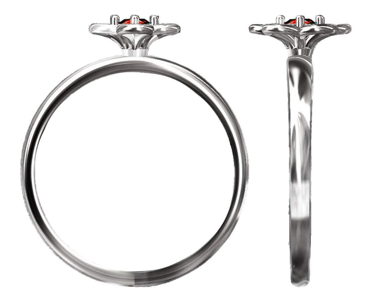Ruby Ring Flower Ring Solitaire Ring White Gold Leaves Ring Branch Ring Art Nouveau Unique Engagement Flower Jewelry Engagement Gift