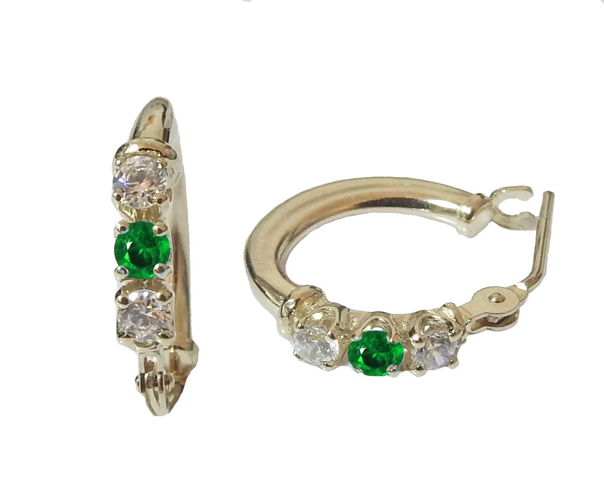Tiny Hoop Earrings, Circle Earrings, Emerald hoop Earrings, Yellow Circle Earrings, Girls Earrings