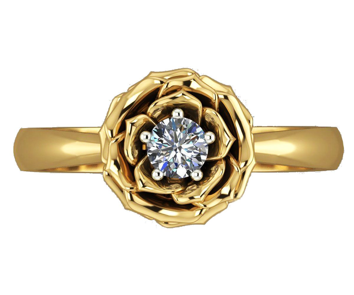 Cute Flower Ring, Flower Ring Diamond, Gold Flower Diamond Ring, Diamond Rose Gold Engagement Ring, Rose Diamond Ring, Flower Ring Wedding