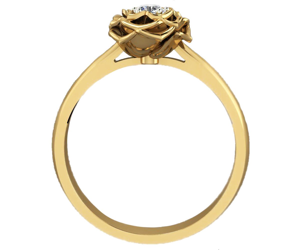 Cute Flower Ring, Flower Ring Diamond, Gold Flower Diamond Ring, Diamond Rose Gold Engagement Ring, Rose Diamond Ring, Flower Ring Wedding
