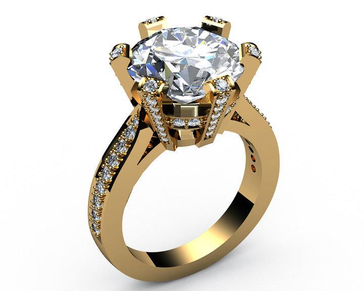 6 Prong Moissanite Engagement Ring, Moissanite Engagement Ring Gold, 6 Prong Engagement Ring, Diamond Prong Ring, Prong Ring, Diamond Ring