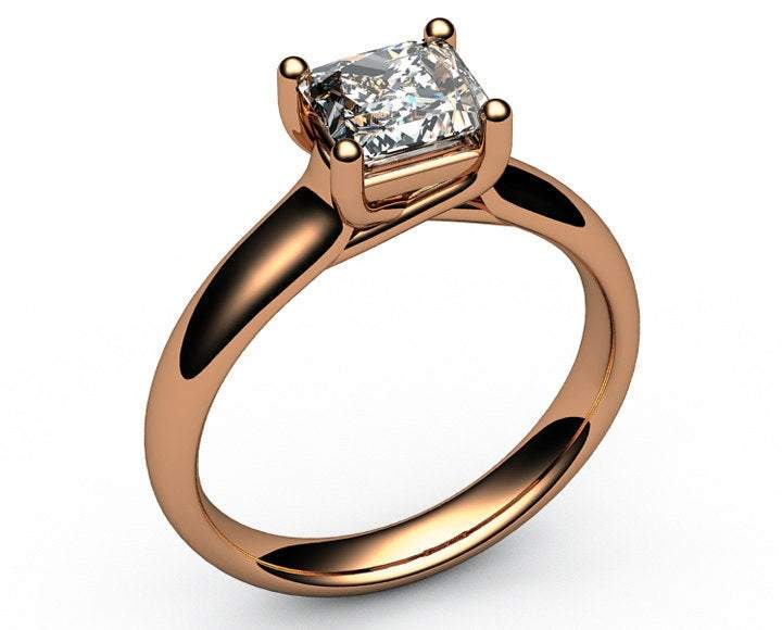 Gold Solitaire Engagement Ring Swirl Trellis Diamond ring Gold ring Solitaire ring Trellis 18K White Yellow Rose gold Jewelry