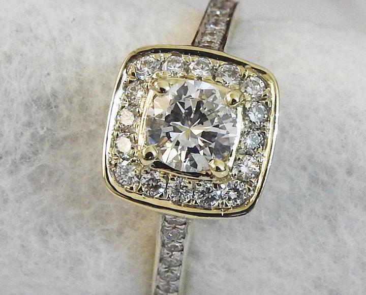 Vintage Gold ring Engagement Ring Unique Ring Cluster Ring Diana Ring  Diamond Engagement ring Classic ring