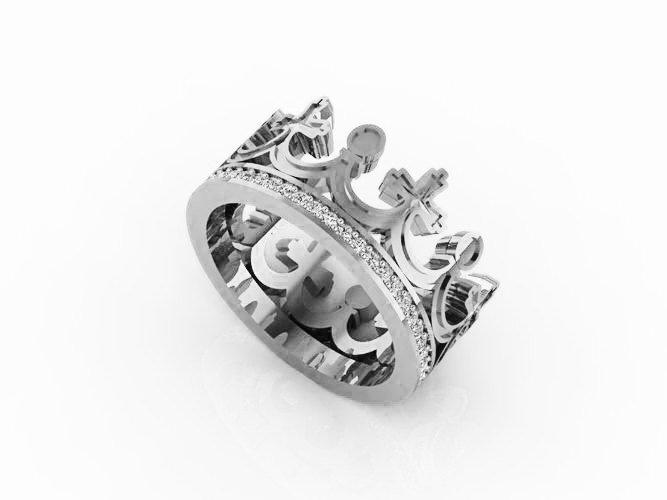 Crown Ring with Crosses Princess Ring Queen Ring Christian Ring Tiara ring