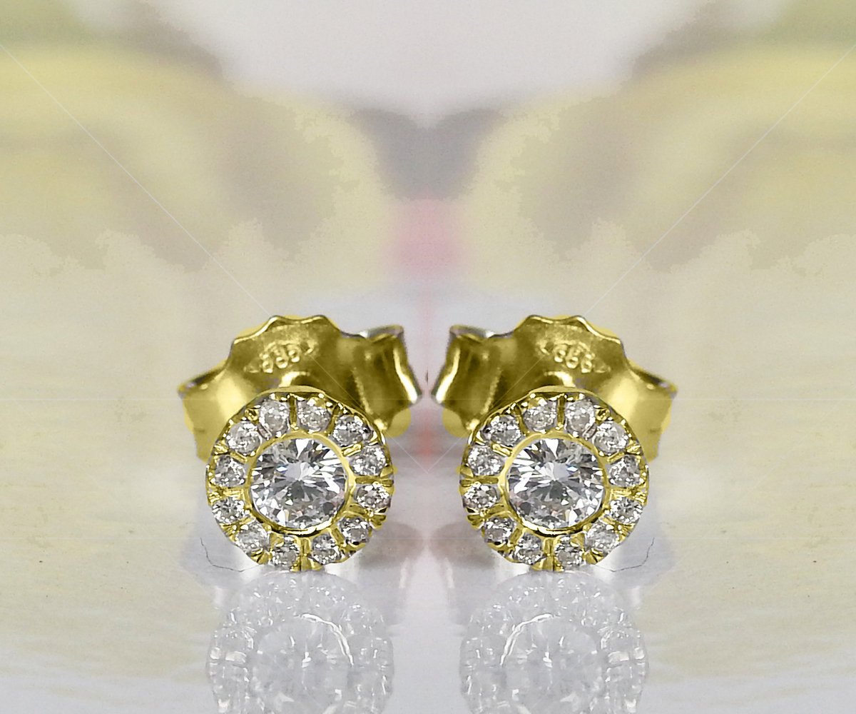 Martini Earrings, Gold Diamond Earrings, Celtic Earrings Gold, 14k Gold Diamond Earrings, Celtic Jewelry Women, Gold Diamond Stud Earrings