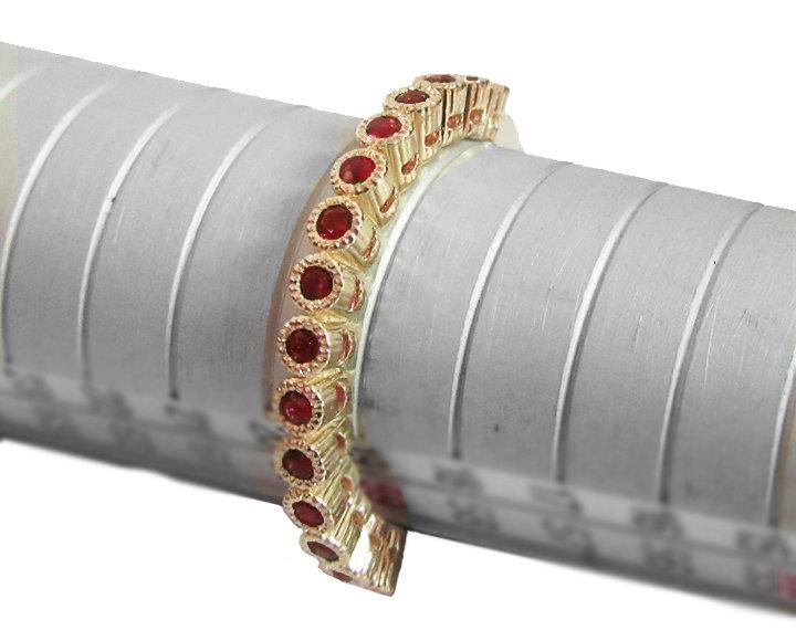 Ruby Anniversary Ring Milgrain Wedding band Eternity band Stacking Ring Art Deco Eternity 15th Anniversary Ruby Rose Gold July Birthstone