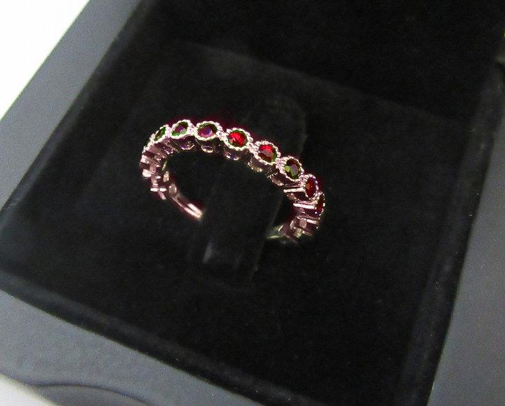 Ruby Anniversary Ring Milgrain Wedding band Eternity band Stacking Ring Art Deco Eternity 15th Anniversary Ruby Rose Gold July Birthstone