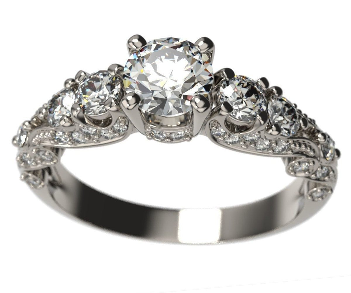 5 Stone Diamond Ring, 5 Stone Engagement Ring, 5th Anniversary Ring, Unique Anniversary Ring, Anniversary Diamond Ring, Diamond Ring