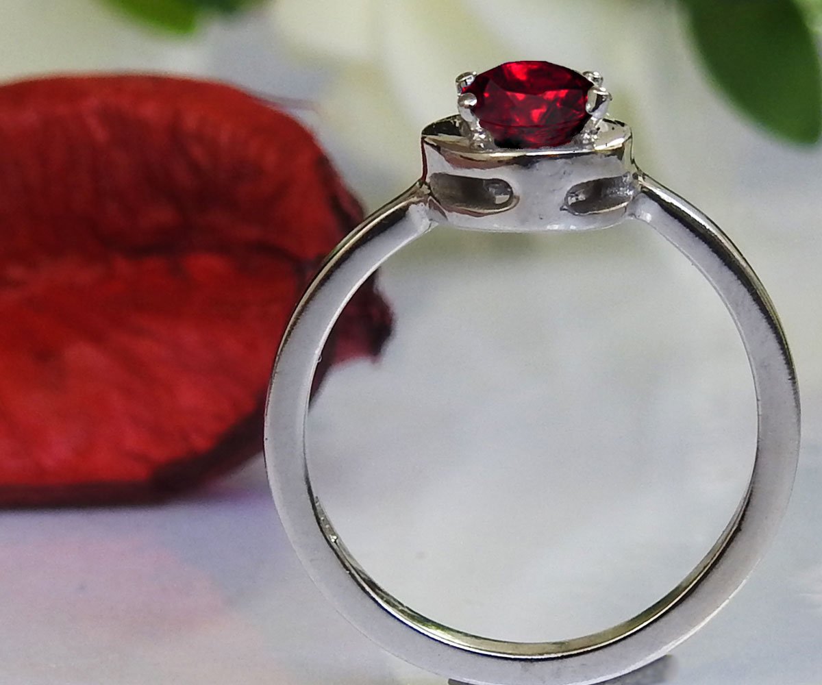 Ruby Ring Solitaire Ring Engagement ring Oval Ruby ring Red ring Solitaire ring 14K White gold