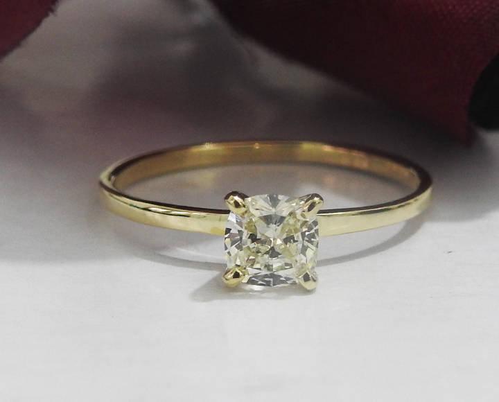Diamond ring  Gold ring Engagement ring Solitaire Ring Diamond Ring in 14K Yellow Gold - Lianne Jewelry