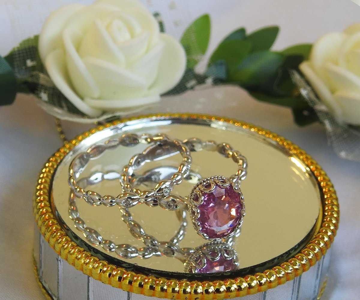 Wedding Ring Set, Bridal Sets, Pink Sapphire, Engagement rings, Diamond Bridal, Diamond wedding sets, Diamond rings, Diamond Wedding Ring