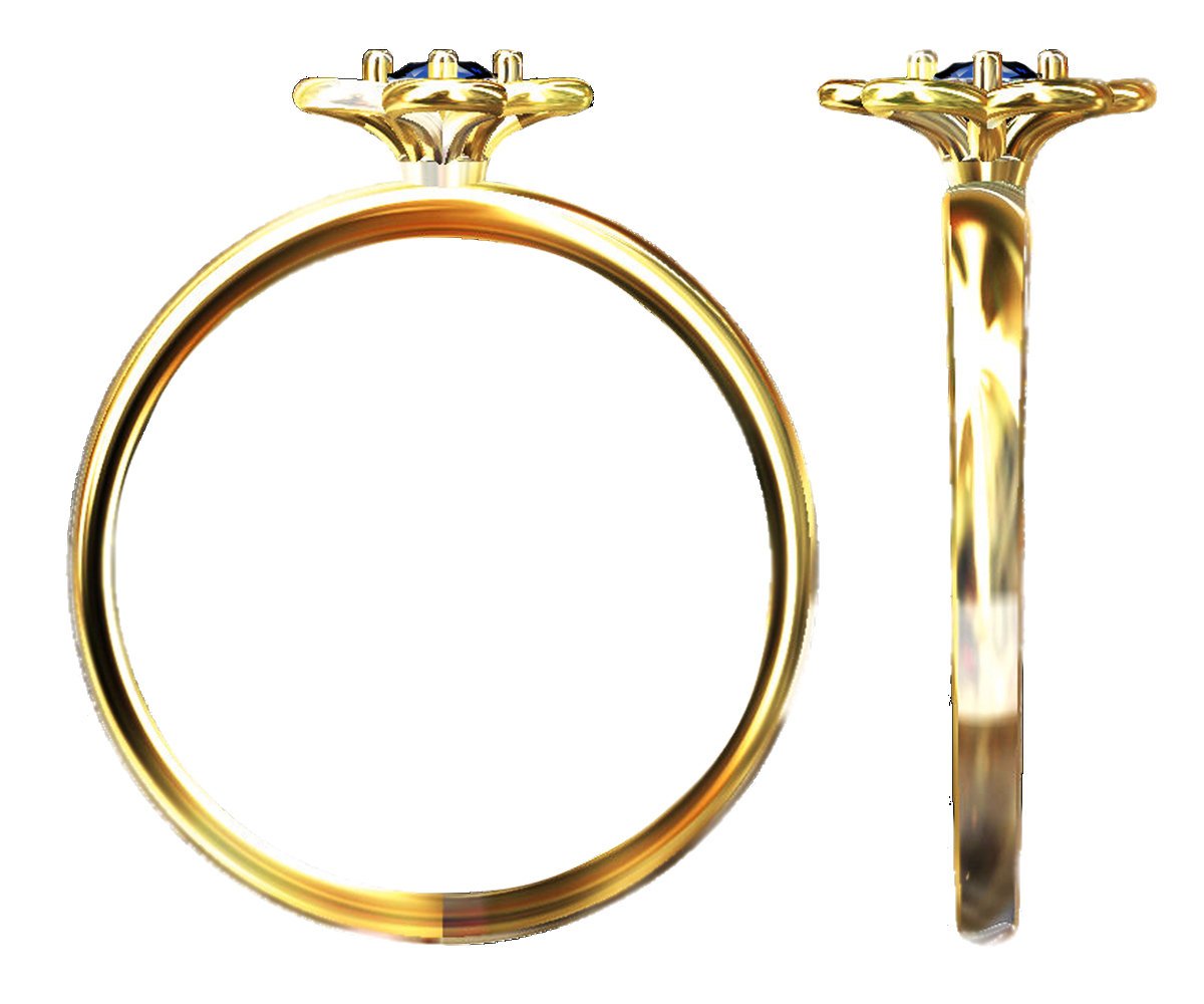 Gold Yellow Sapphire Solitaire Ring Flower Ring Leaves Ring Branch Ring Art Nouveau Unique Engagement Flower Jewelry Engagement Gift