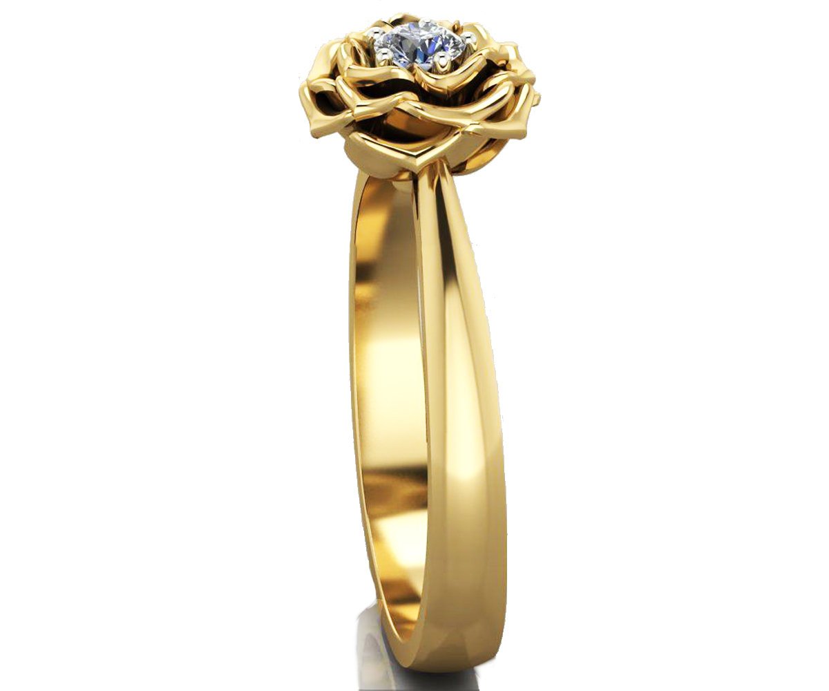 Cute Flower Ring, Flower Ring Diamond, Gold Flower Diamond Ring, Diamond Rose Gold Engagement Ring, Rose Diamond Ring, Flower Ring Wedding