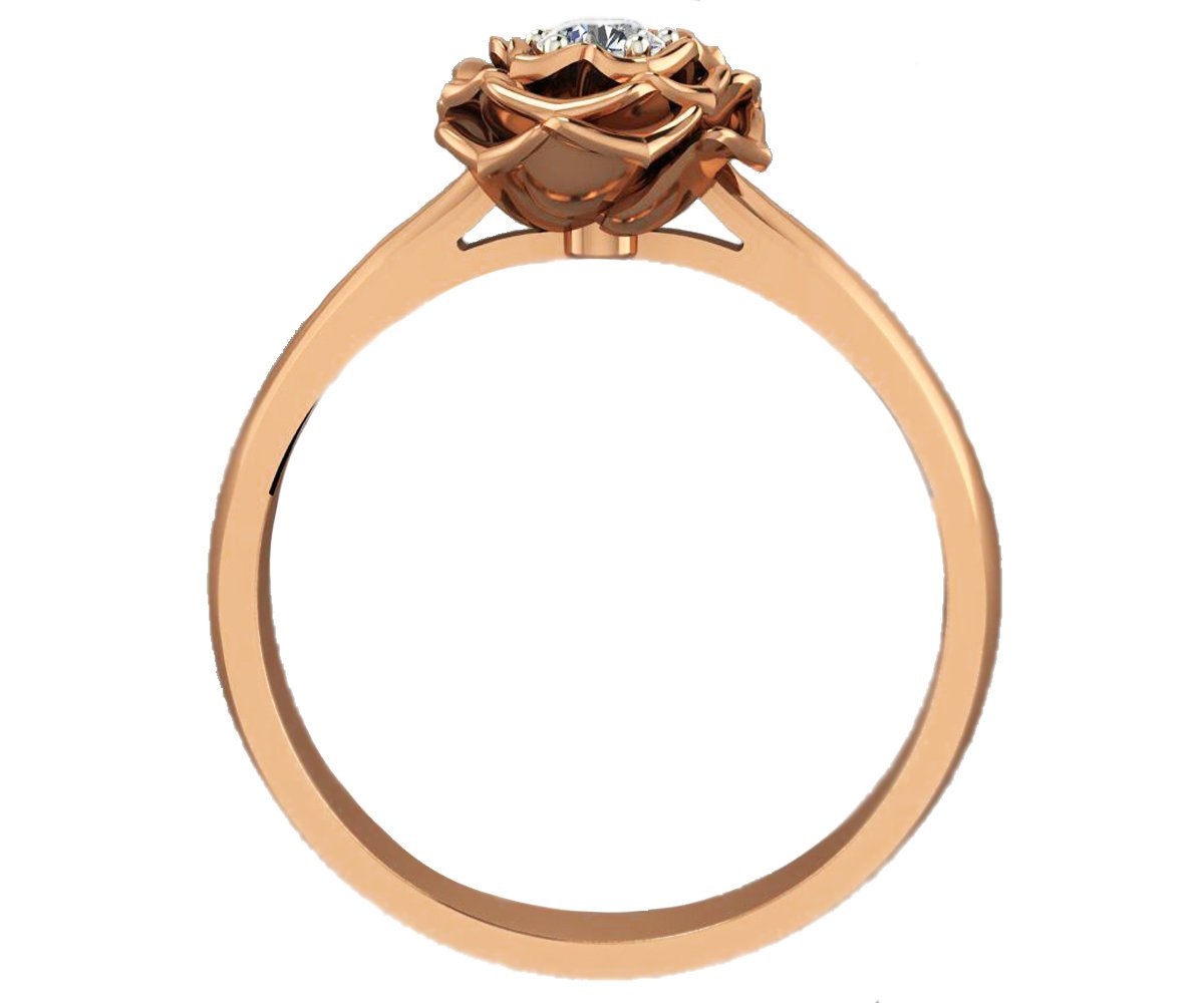 Rose Engagement Ring, Flower Engagement Ring, Braided Ring, Botanical Diamond engagement ring, engagement ring, leaf ring, vintage