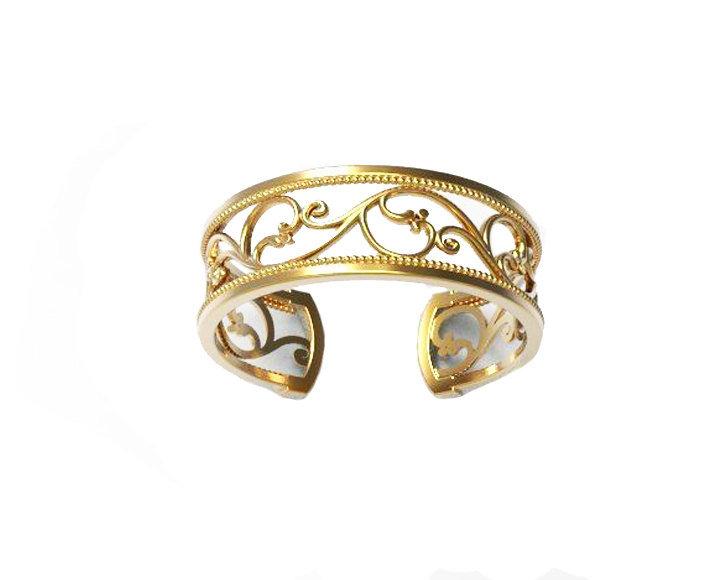 14K Rose gold Milgrain Wedding Band, wedding ring, Filigree Band, Anniversary Band