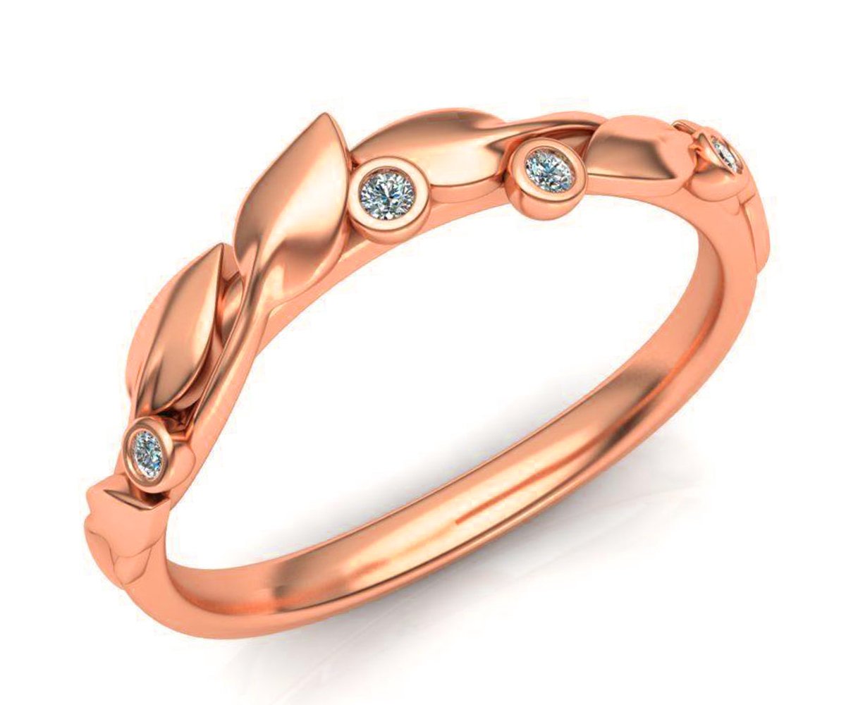 Leaf Ring, Dainty Leaf ring, Rose Gold Leaf ring, Wedding ring, Wedding band, Elven Wedding Ring, art nouveau, Vintage ring