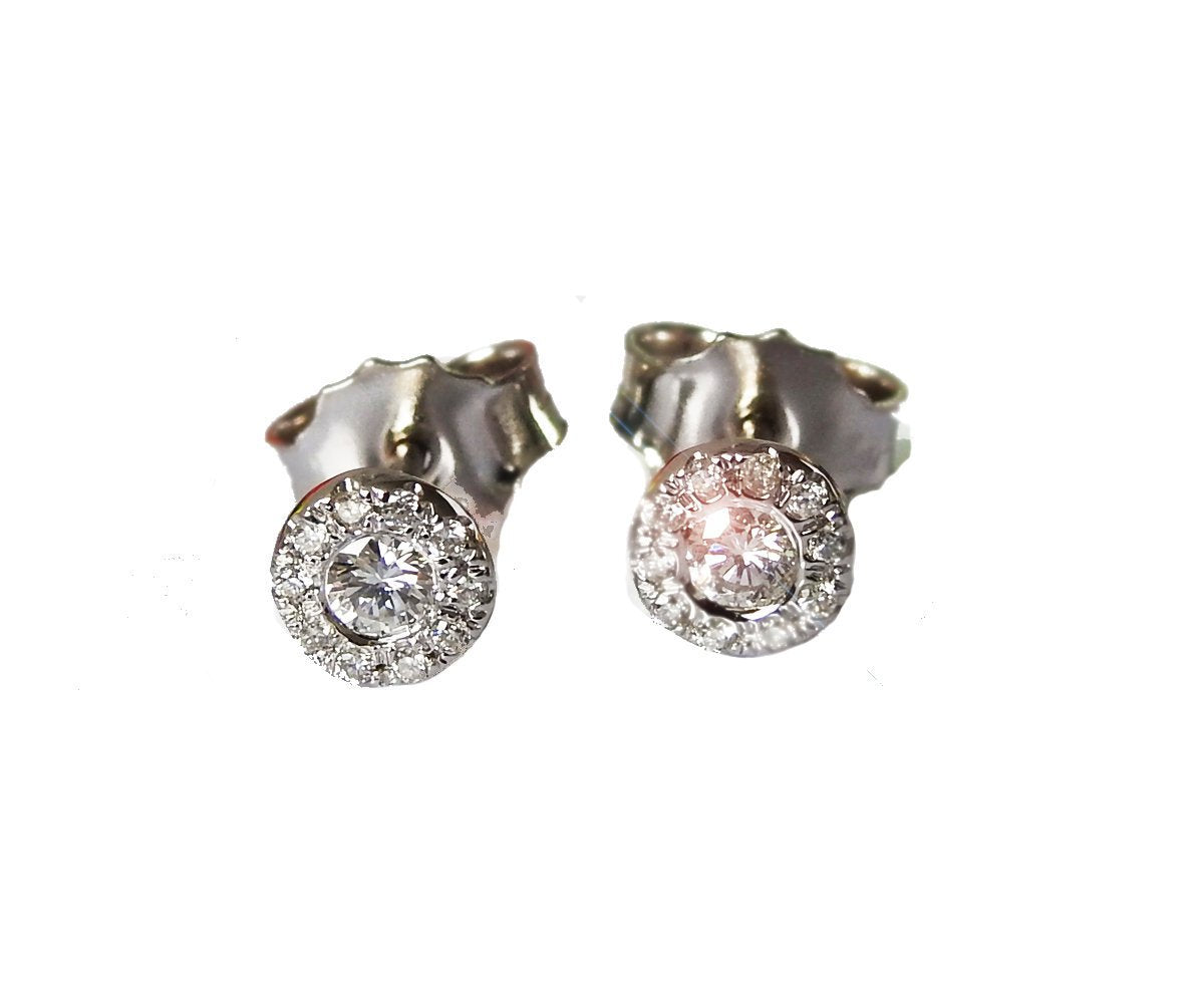 Killer Halo Earrings Halo Studs Sun Earrings Minimalist Earrings Diamond Earrings Stud Earrings Simple Earrings White gold Wedding Earrings